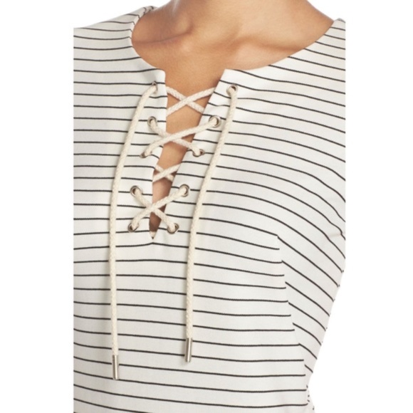 Amanda Uprichard Leighton Lace Up Striped Dress S‎ - Picture 4 of 16